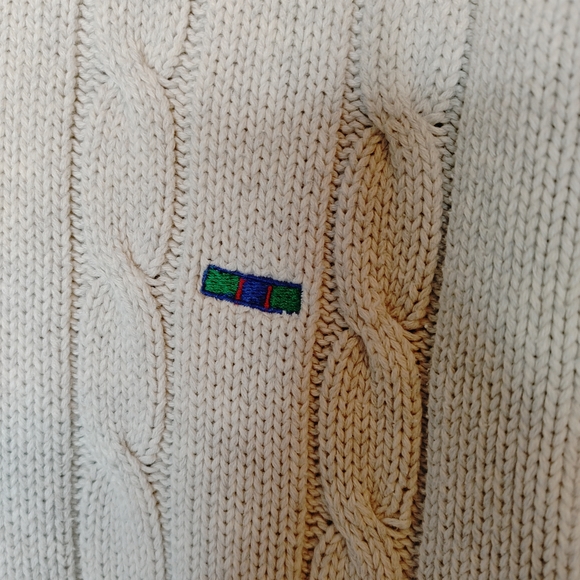 VINTAGE 80-90's ALEXANDER JULIAN COLOURS Cable Knit Crewneck Sweater, Ivory XXL - Picture 2 of 9